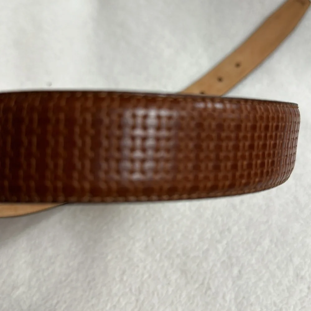 Vera Pelle Belt Women's Made in Italy, Carmel Brown Leather LIKE NEW (95/110)